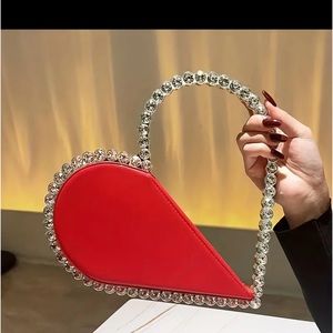 New Red Mini Heart shaped Evening Bag